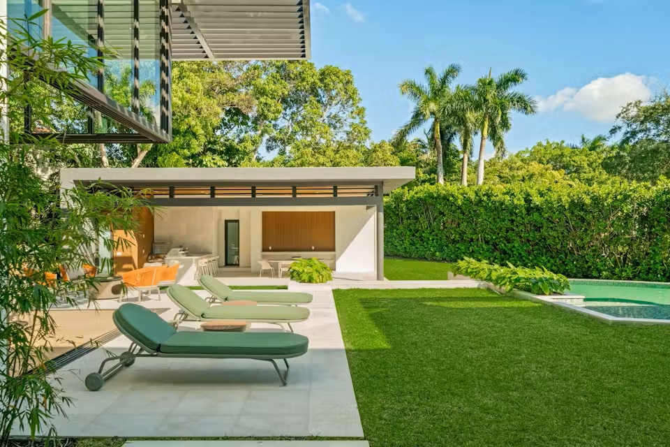 New Construction Property in Pinecrest is an Oasis in Miami with Wine Cellar, Waterfall Pool and More.